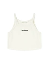 Palm Angels Logo-print Cotton Tank Top In White