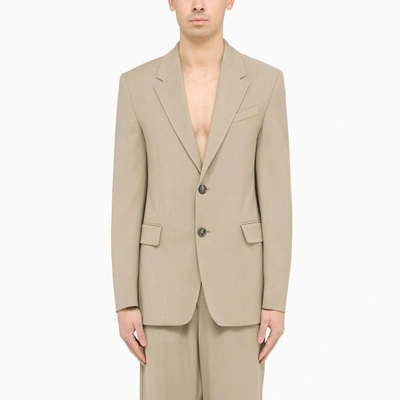 AMI ALEXANDRE MATTIUSSI AMI PARIS LIGHT TAUPE SINGLE-BREASTED BLAZER