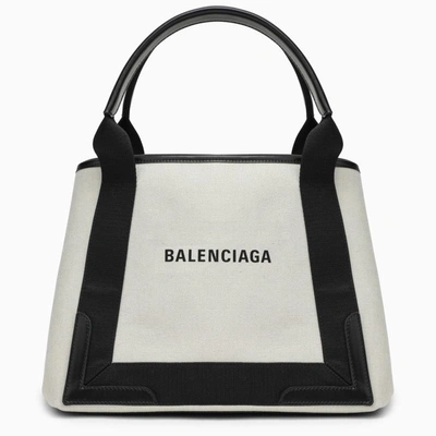 Balenciaga Cabas Bag Small Cream Canvas In Beige