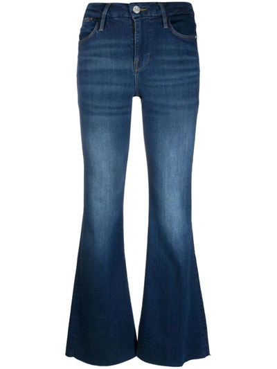 Frame Le Easy Flared Straight Jeans In Blue