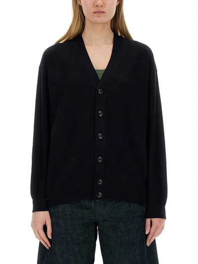 Lemaire Twisted Cardigan In Blue