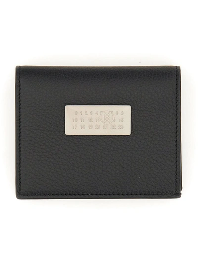 Mm6 Maison Margiela Numeric Bi-fold Leather Wallet In Black