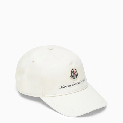 Moncler Baseball Cap With Logo In White