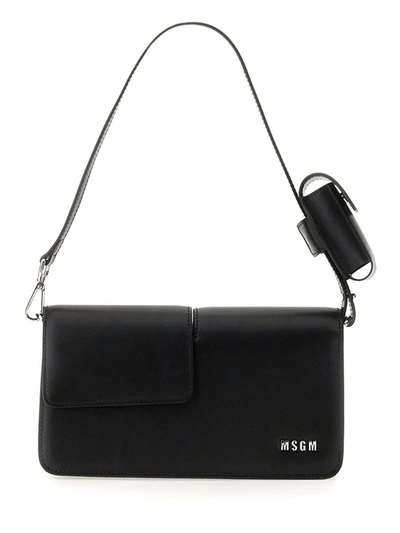 MSGM MSGM BAGUETTE BAG WITH DOUBLE FLAP AND LOGO
