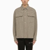 Palm Angels Club Check Logo Overshirt In Multicolor