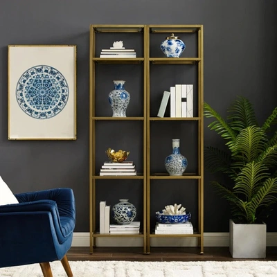 Crosley Furniture Aimee 2pc Etagere Set In Gold