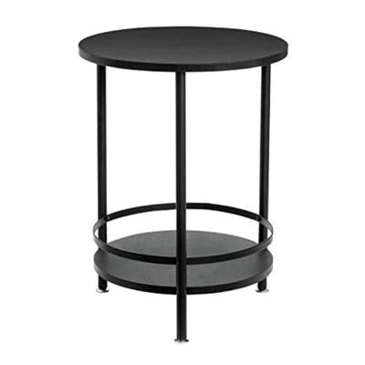 Honey Can Do Honey-can-do 2 Tier Round Side Table In Black