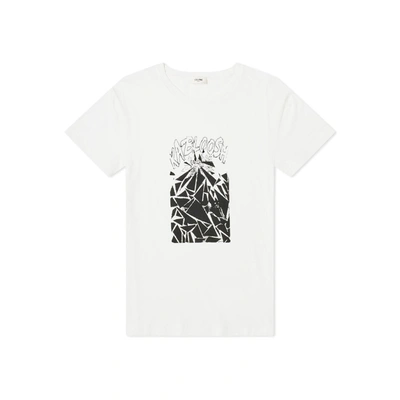 Celine Printed Cotton T-shirt In White