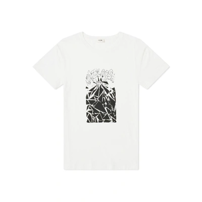 Celine Printed Cotton T-shirt Men In White