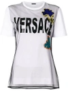 VERSACE EMBROIDERED FLOWER T-SHIRT,A78430A22387412272124