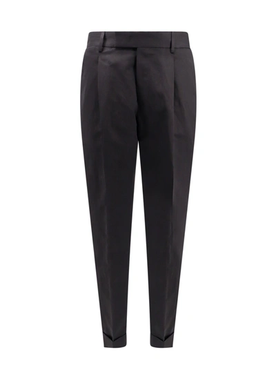 Pt Torino Quindici Cotton & Linen Gabardine Pants In Black