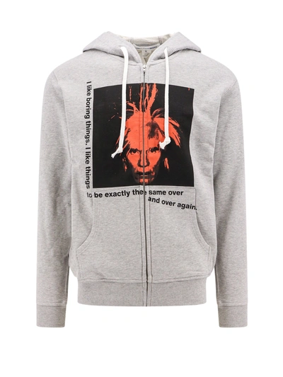 Comme Des Garçon Shirt Cotton Sweatshirt With Frontal Andy Warhol Print In Grey