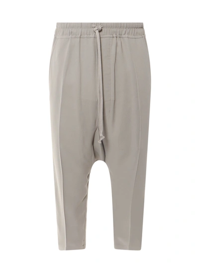 Rick Owens Cropped Viscose Blend Trouser In Gray