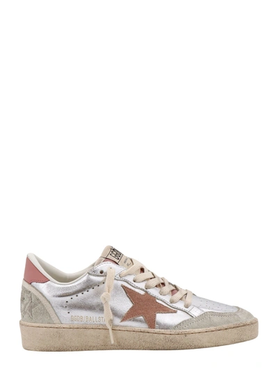 GOLDEN GOOSE LAMINATED LEATHER SNEAKERS WITH SUEDE PATCH