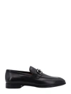 Ferragamo Black Gancini Plaque Leather Loafers - Men's - Calfskin/goat Skin/rubber