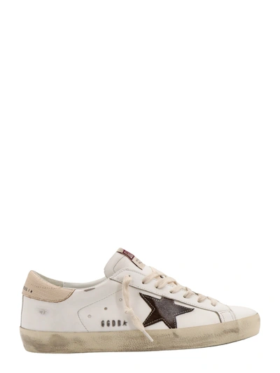 Golden Goose Leather Sneakers With Back Contrasting Patch In White