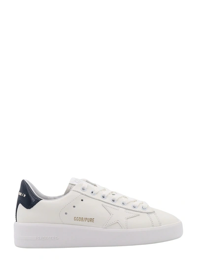 Golden Goose Leather Sneakers With Back Contrasting Patch In White