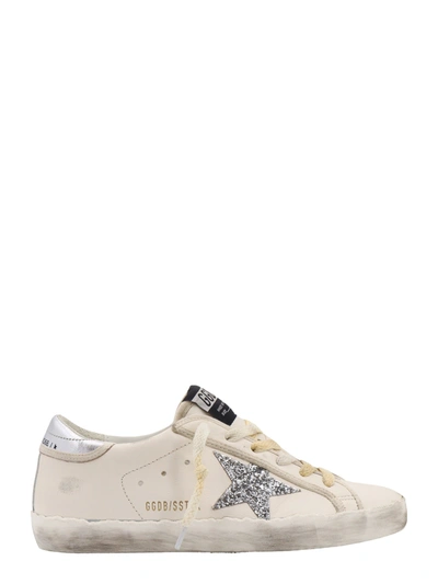 Golden Goose Leather Sneakers With Glittered Patch In Multi