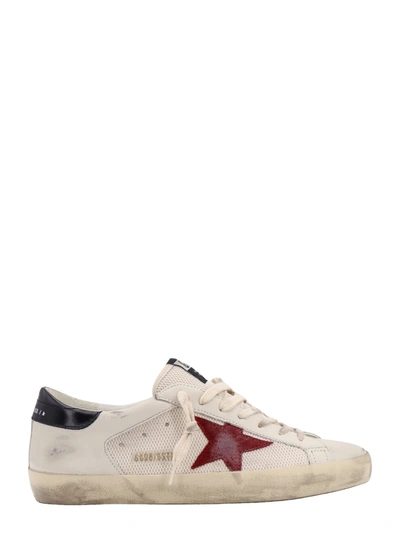 Golden Goose Mesh And Leather Sneakers With Suede Patch In White