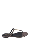 SAINT LAURENT METALIZZED LEATHER SANDALS