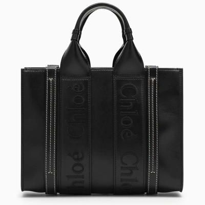 Chloé Small Black Woody Shopping Bag