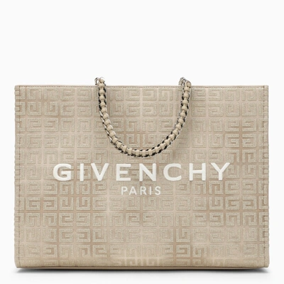 Givenchy G-tote Medium Gold Canvas With Chain In Metal