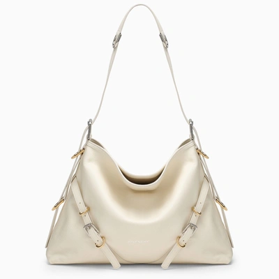 Givenchy Medium Voyou Bag In Ivory Leather In Grey