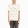 GOLDEN GOOSE GOLDEN GOOSE | WHITE COTTON OVERSIZE T-SHIRT WITH PRINT