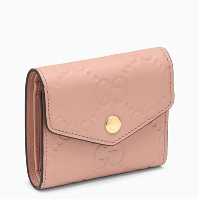 Gucci Tri-fold Pink Leather Wallet