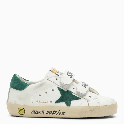 Golden Goose Kid's Old School Low-top Sneakers, Toddler/kids In White/green