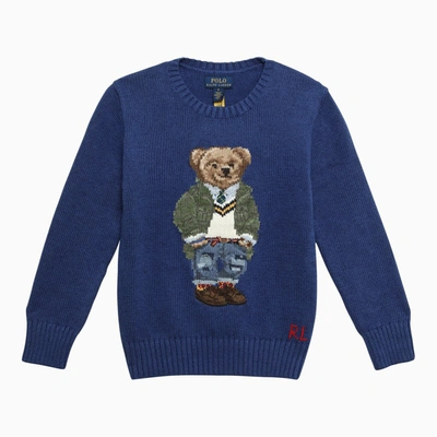 Polo Ralph Lauren Kids' Beach Royal Jumper With Cotton Inlay In Blue