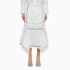 BOTTEGA VENETA BOTTEGA VENETA | WHITE COTTON PATCHWORK MIDI SKIRT