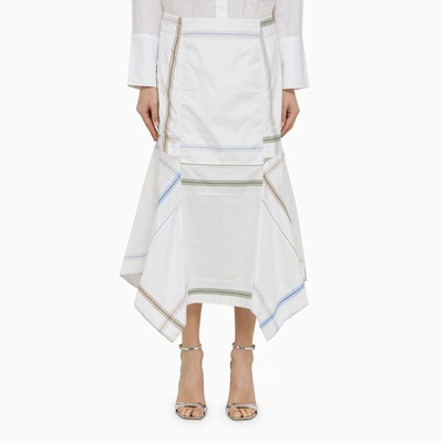 Bottega Veneta Exclusive Checked Cotton Midi Skirt In Multicolor