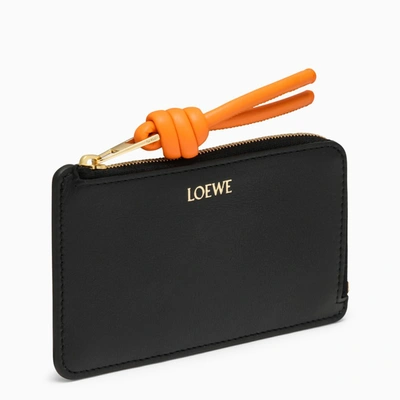 Loewe Knot Leather Card Holder In Black