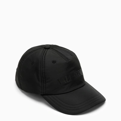 VALENTINO GARAVANI BLACK BASEBALL CAP WITH LOGO