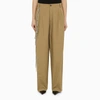 DARKPARK PHEBE BEIGE COTTON WIDE TROUSERS WITH CHAINS