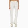 PALM ANGELS WHITE COTTON TROUSERS