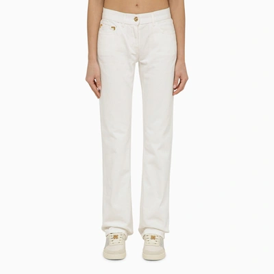 PALM ANGELS WHITE COTTON TROUSERS