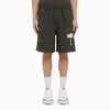 PALM ANGELS PALM ANGELS | GREY COTTON BERMUDA SHORTS WITH PRINT