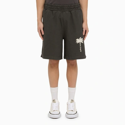 Palm Angels Bermuda Shorts With Print In Grey