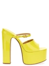 Valentino Garavani Tan-go Leather Platform Sandals In Yellow