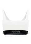 Tom Ford White And Black Bralette With Contrasting Logo Print