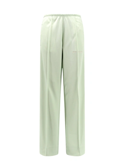 Palm Angels Trousers With Classic Logo Embroidery In Green