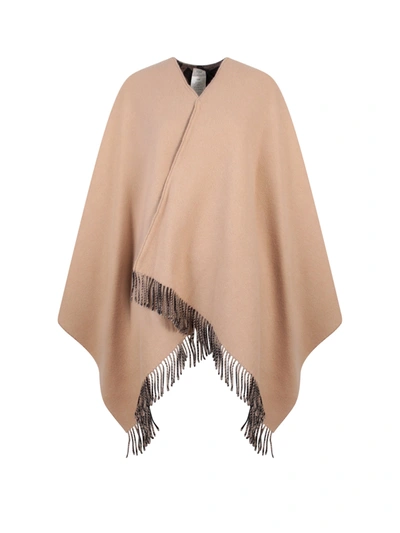 Fendi Wool And Cashmere Poncho In Brown