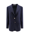 TAGLIATORE WOOL BLEND BLAZER WITH GOLD BUTTONS