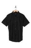 14TH & UNION 14TH & UNION SLIM FIT SHORT SLEEVE LINEN BLEND BUTTON-DOWN SHIRT