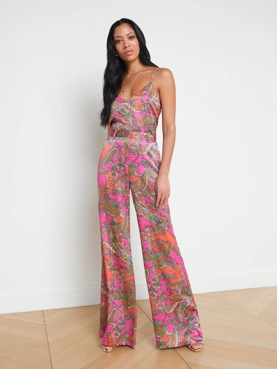 L Agence Gavin Silk Wide-leg Pant In Rhodamine