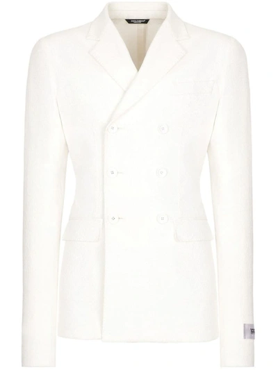 Dolce & Gabbana Double-breasted Blazer In White