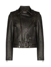 Golden Goose Leather Biker Jacket Clothing In Black