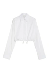 Sportmax Buttoned Long-sleeved Cropped Shirt In White